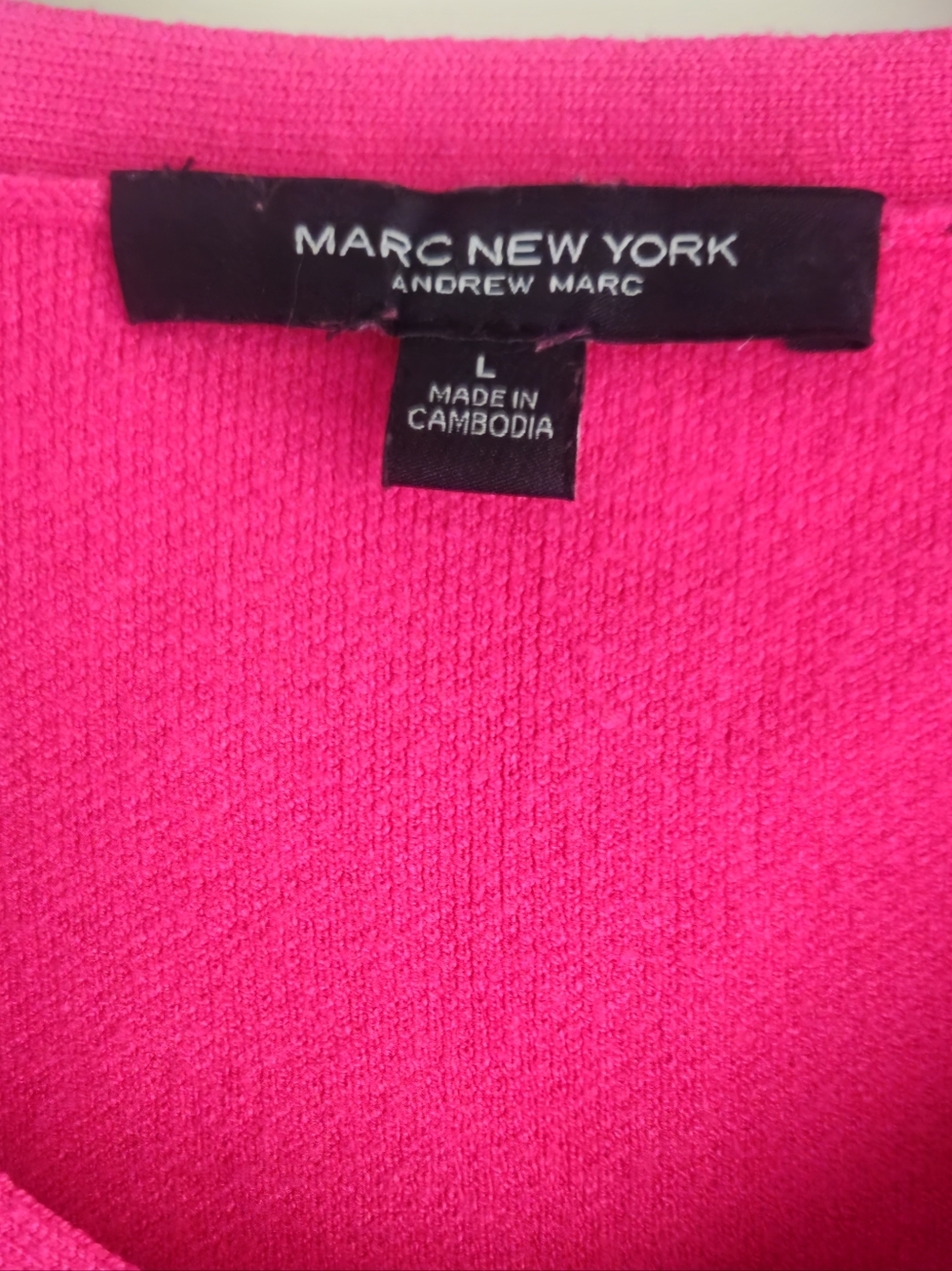 Marc New York Pink Short Sleeve Button Cardigan Sz L. - Picture 3 of 5